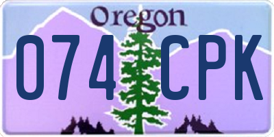 OR license plate 074CPK