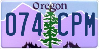 OR license plate 074CPM