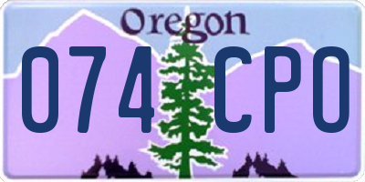 OR license plate 074CPO