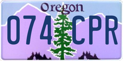 OR license plate 074CPR