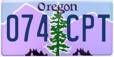 OR license plate 074CPT