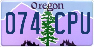 OR license plate 074CPU