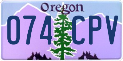 OR license plate 074CPV