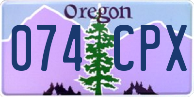 OR license plate 074CPX