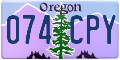 OR license plate 074CPY