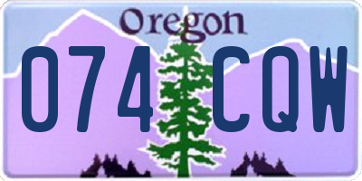 OR license plate 074CQW