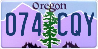 OR license plate 074CQY