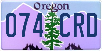 OR license plate 074CRD