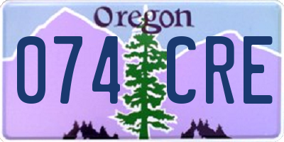 OR license plate 074CRE