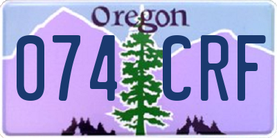 OR license plate 074CRF