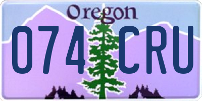 OR license plate 074CRU