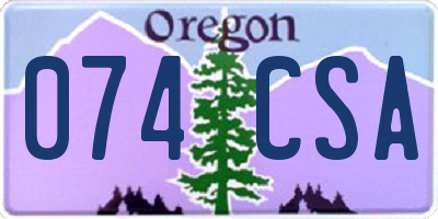 OR license plate 074CSA