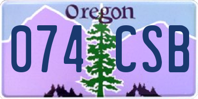 OR license plate 074CSB