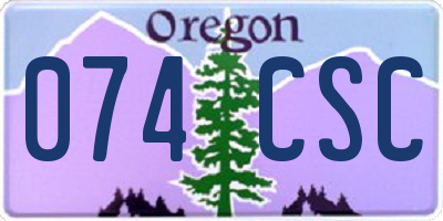 OR license plate 074CSC