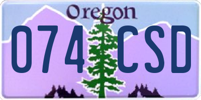 OR license plate 074CSD