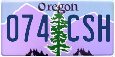 OR license plate 074CSH