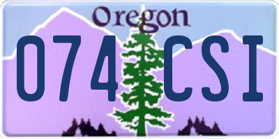 OR license plate 074CSI