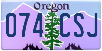 OR license plate 074CSJ