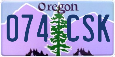 OR license plate 074CSK