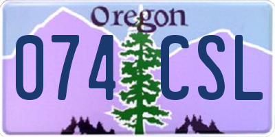 OR license plate 074CSL