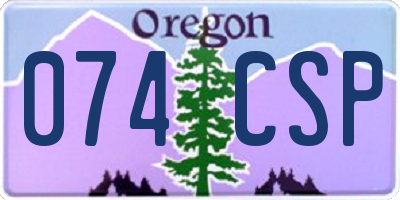 OR license plate 074CSP