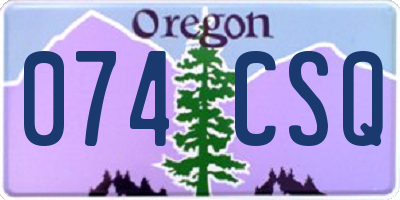 OR license plate 074CSQ