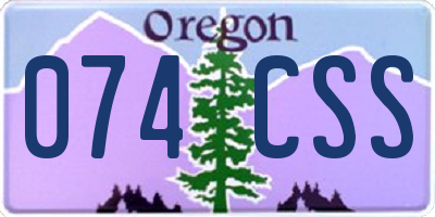 OR license plate 074CSS