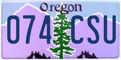 OR license plate 074CSU