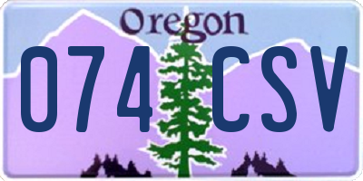 OR license plate 074CSV
