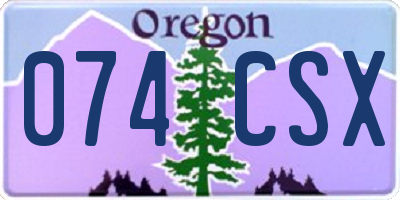 OR license plate 074CSX