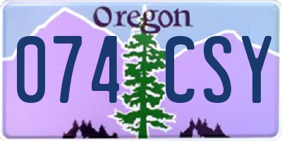 OR license plate 074CSY