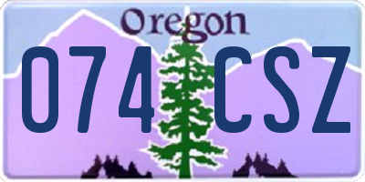 OR license plate 074CSZ