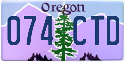 OR license plate 074CTD