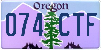 OR license plate 074CTF