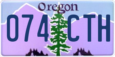 OR license plate 074CTH