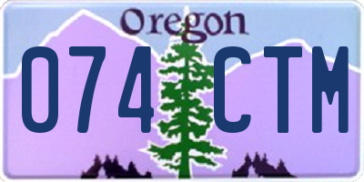 OR license plate 074CTM