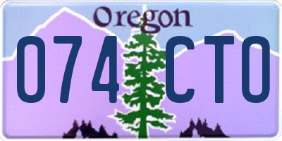 OR license plate 074CTO