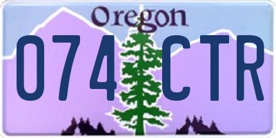 OR license plate 074CTR