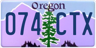 OR license plate 074CTX