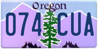 OR license plate 074CUA
