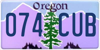 OR license plate 074CUB