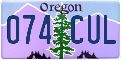 OR license plate 074CUL