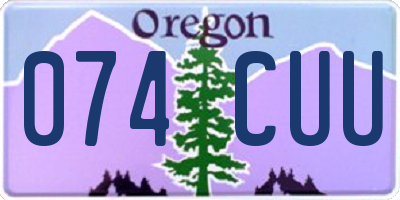 OR license plate 074CUU