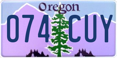 OR license plate 074CUY