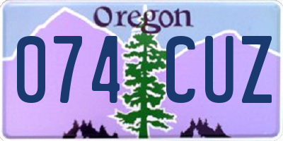 OR license plate 074CUZ