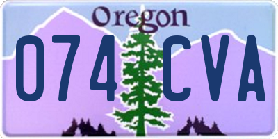 OR license plate 074CVA