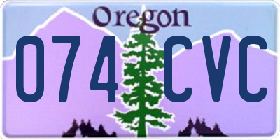 OR license plate 074CVC