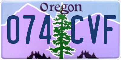 OR license plate 074CVF