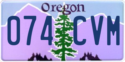 OR license plate 074CVM