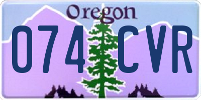 OR license plate 074CVR